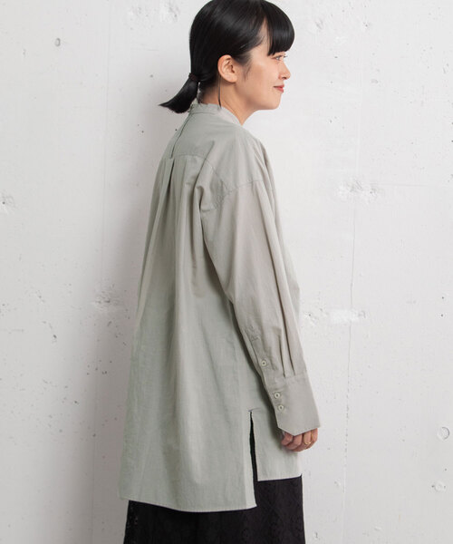 POU DOU DOU（プードゥドゥ）の「ボタニカル比翼刺繍ロングシャツ（シャツ/ブラウス・レディース・ブラック/オフホワイト/ライトグレー・M）」の22枚目の写真