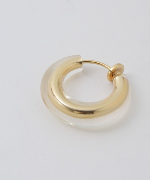 NANO universe（ナノユニバース）の「クリアフープピアス（ピアス（両耳用）・レディース・シルバー/ゴールド・FREE）」の8枚目の写真