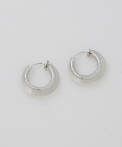 NANO universe（ナノユニバース）の「クリアフープピアス（ピアス（両耳用）・レディース・シルバー/ゴールド・FREE）」の5枚目の写真