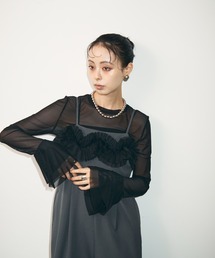 パワーメッシュフレアスリーブロンT