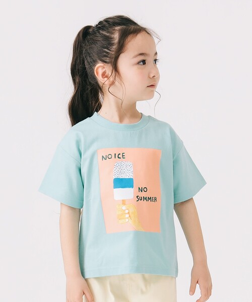 B:MING by BEAMS(ビーミングバイビームス)の「サマー モチーフ プリント Tシャツ2025SS(100~140cm)(Tシャツ/カットソー・キッズ・ミント/オレンジ・130/110/100/140/120)」の3枚目の写真