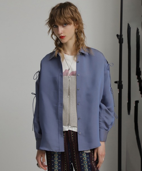 ROSE BUD（ローズバッド）の「リボンスリーブシャツ（シャツ/ブラウス・レディース・ブルー/ベージュ・ONE SIZE）」の16枚目の写真