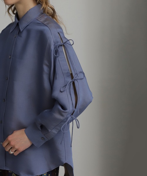 ROSE BUD（ローズバッド）の「リボンスリーブシャツ（シャツ/ブラウス・レディース・ブルー/ベージュ・ONE SIZE）」の22枚目の写真