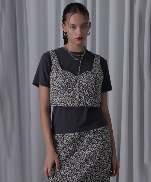 ROSE BUD(ローズバッド)の「(mici)フラワージャカードビスチェ(シャツ/ブラウス・レディース・イエロー・ONE SIZE)」の5枚目の写真