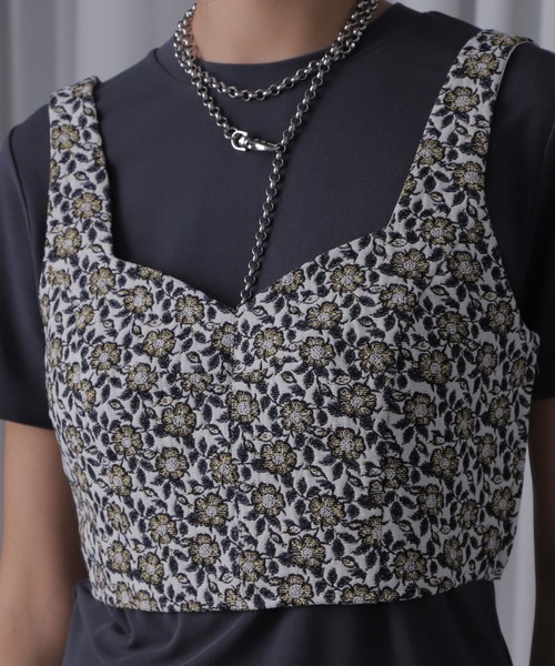 ROSE BUD(ローズバッド)の「(mici)フラワージャカードビスチェ(シャツ/ブラウス・レディース・イエロー・ONE SIZE)」の8枚目の写真
