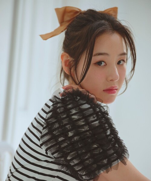 Feroux(フェルゥ)の「チュールスリーブ Tシャツ(Tシャツ/カットソー・レディース・ホワイト系/スカイブルー系/ピンク系/ホワイト系1・F)」の6枚目の写真