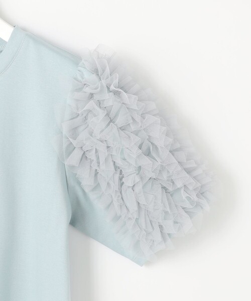 Feroux(フェルゥ)の「チュールスリーブ Tシャツ(Tシャツ/カットソー・レディース・ホワイト系/スカイブルー系/ピンク系/ホワイト系1・F)」の16枚目の写真