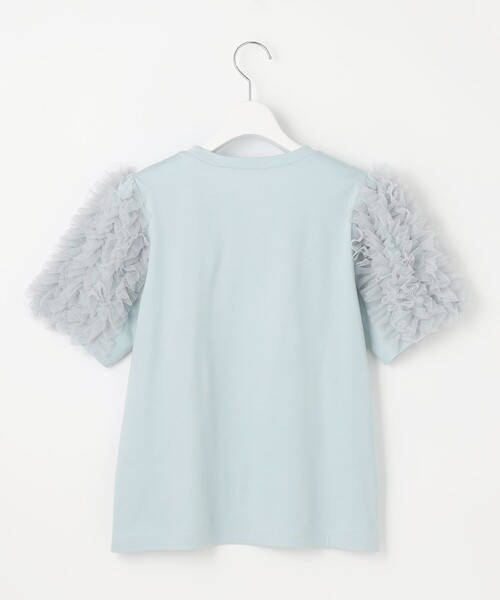 Feroux(フェルゥ)の「チュールスリーブ Tシャツ(Tシャツ/カットソー・レディース・ホワイト系/スカイブルー系/ピンク系/ホワイト系1・F)」の18枚目の写真