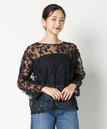 FLORAL PATTERN SHEER BLOUSE
