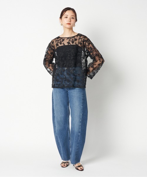 HELIOPOLE(エリオポール)の「FLORAL PATTERN SHEER BLOUSE(シャツ/ブラウス・レディース・ホワイト/ブラック・38)」の7枚目の写真