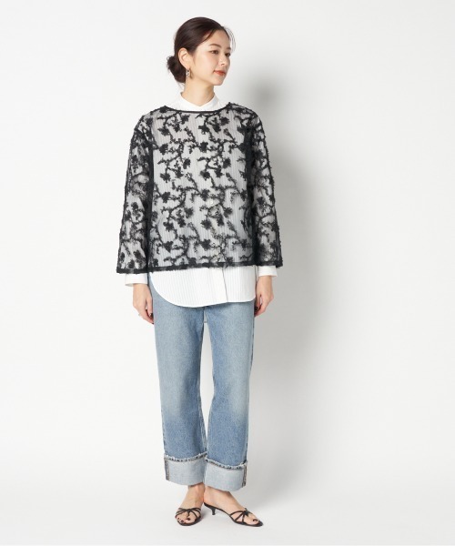 HELIOPOLE(エリオポール)の「FLORAL PATTERN SHEER BLOUSE(シャツ/ブラウス・レディース・ホワイト/ブラック・38)」の8枚目の写真