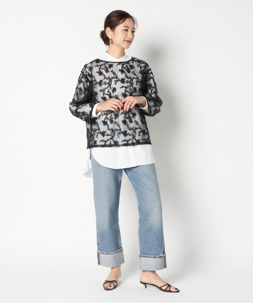HELIOPOLE(エリオポール)の「FLORAL PATTERN SHEER BLOUSE(シャツ/ブラウス・レディース・ホワイト/ブラック・38)」の9枚目の写真