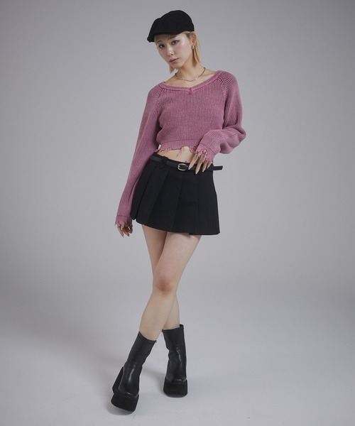 ENVYM（アンビー）の「プリーツミニスカート（スカート・レディース・アイボリー/ピンク/ブラック・MEDIUM/SMALL）」の21枚目の写真