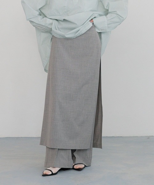 yuw（ユウ）の「ラップスカ－トレイヤードパンツ　 323458（その他パンツ・レディース・ブラック/グレー・MEDIUM/LARGE）」の22枚目の写真