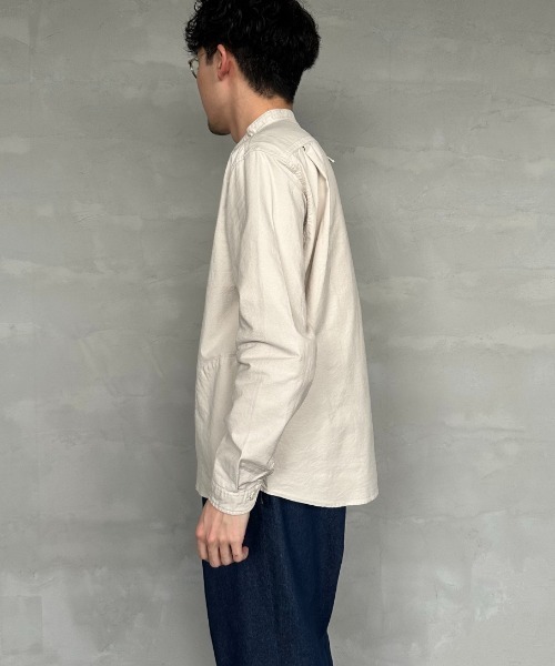 DANTON（ダントン）の「[DANTON/ダントン] バンドカラー オックスフォードシャツ(無地)（シャツ/ブラウス・レディース・ライトベージュ/ホワイト・38/40/42）」の6枚目の写真