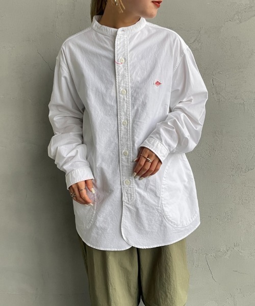 DANTON（ダントン）の「[DANTON/ダントン] バンドカラー オックスフォードシャツ(無地)（シャツ/ブラウス・レディース・ライトベージュ/ホワイト・38/40/42）」の22枚目の写真