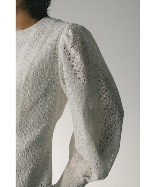 STYLEMIXER（スタイルミキサー）の「カフタックレーストップ（シャツ/ブラウス・レディース・ホワイト/オレンジ系その他/ブラック・SMALL/MEDIUM）」の10枚目の写真