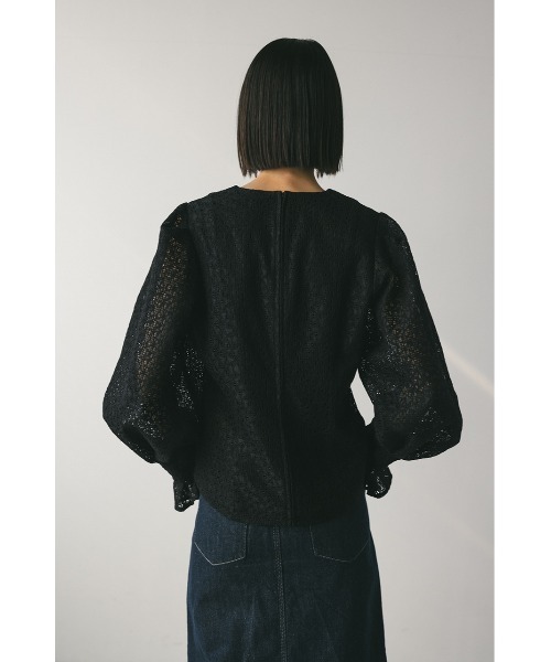 STYLEMIXER（スタイルミキサー）の「カフタックレーストップ（シャツ/ブラウス・レディース・ホワイト/オレンジ系その他/ブラック・SMALL/MEDIUM）」の19枚目の写真