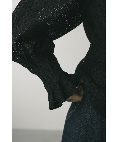 STYLEMIXER（スタイルミキサー）の「カフタックレーストップ（シャツ/ブラウス・レディース・ホワイト/オレンジ系その他/ブラック・SMALL/MEDIUM）」の22枚目の写真