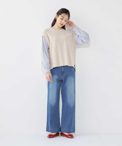 Petit Honfleur（プチオンフルール）の「バギーデニムパンツ（デニムパンツ・レディース・ブルー/ネイビー・64/67）」の22枚目の写真