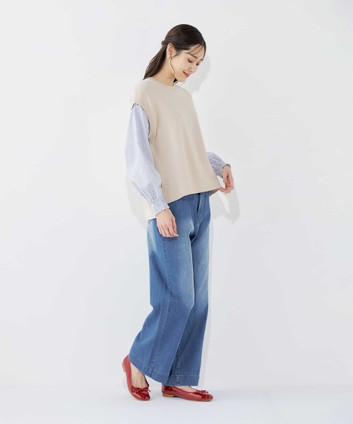 Petit Honfleur（プチオンフルール）の「バギーデニムパンツ（デニムパンツ・レディース・ブルー/ネイビー・64/67）」の8枚目の写真