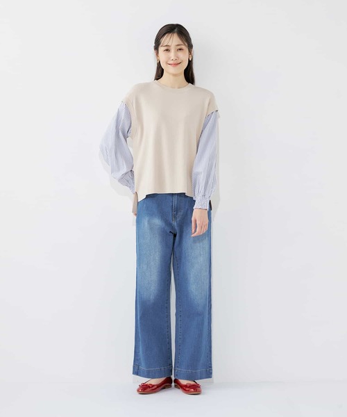 Petit Honfleur（プチオンフルール）の「バギーデニムパンツ（デニムパンツ・レディース・ブルー/ネイビー・64/67）」の9枚目の写真