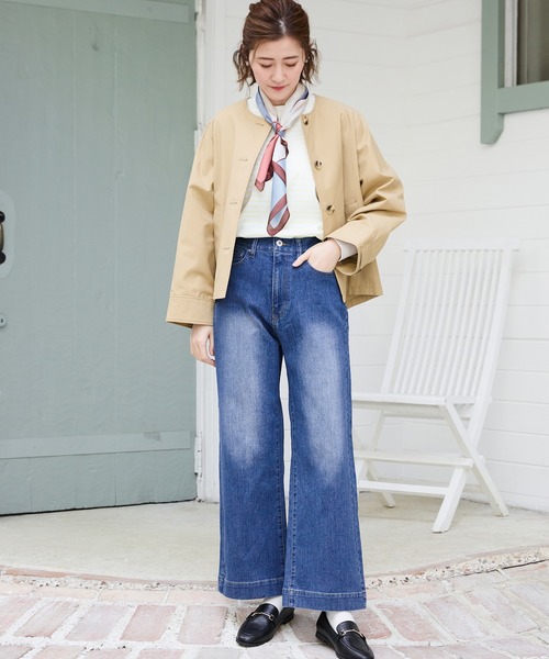 Petit Honfleur（プチオンフルール）の「バギーデニムパンツ（デニムパンツ・レディース・ブルー/ネイビー・64/67）」の3枚目の写真