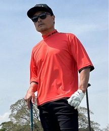 COMON GOLF（コモンゴルフ）の「ボックスシルエット フェイクレイヤード カラー切替 半袖モックネック ゴルフシャツ（ゴルフグッズ）」