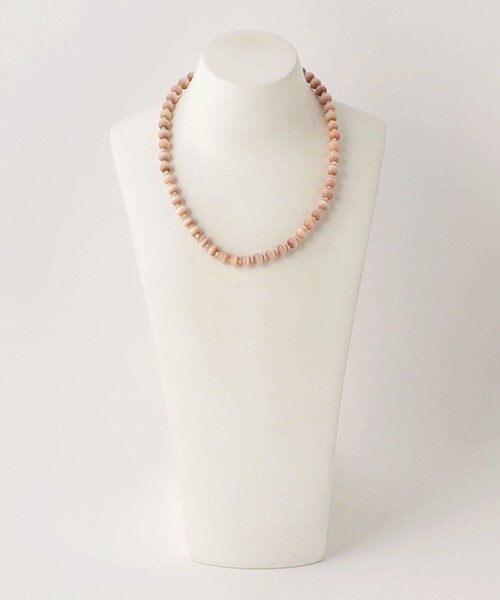 TOILE＞GLASS BEADS NECKLACE BEIGE/ネックレス（ネックレス
