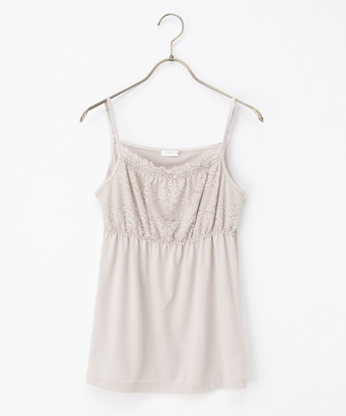 Honeys（ハニーズ）の「【ＵＶカット・吸水速乾】シャーリングキャミソール（キャミソール・レディース・サックスブルー/ブラック/オフホワイト/ブルー/ベージュ/ライム/ピンク/ボルドー/モカ・L/LL/M/S）」の4枚目の写真