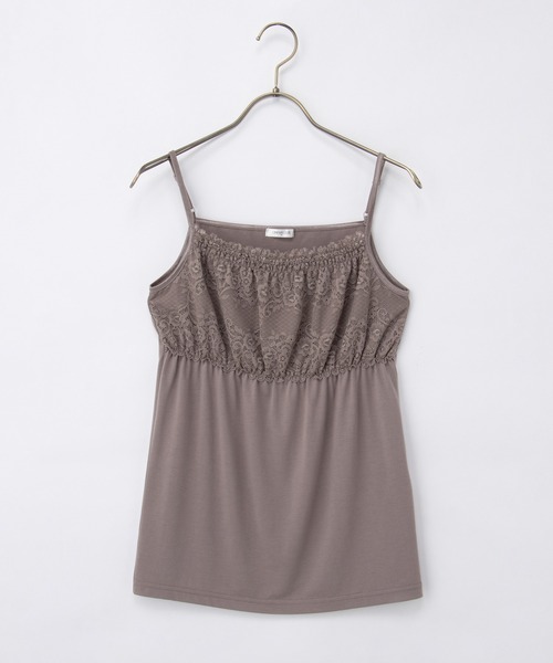 Honeys（ハニーズ）の「【ＵＶカット・吸水速乾】シャーリングキャミソール（キャミソール・レディース・サックスブルー/ブラック/オフホワイト/ブルー/ベージュ/ライム/ピンク/ボルドー/モカ・L/LL/M/S）」の3枚目の写真