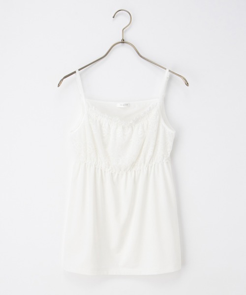 Honeys（ハニーズ）の「【ＵＶカット・吸水速乾】シャーリングキャミソール（キャミソール・レディース・サックスブルー/ブラック/オフホワイト/ブルー/ベージュ/ライム/ピンク/ボルドー/モカ・L/LL/M/S）」の12枚目の写真