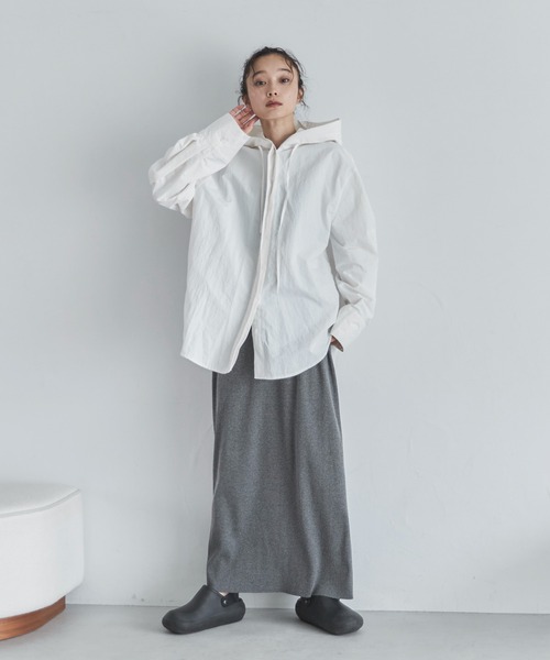 feepur（フェピュール）の「タフタフーディーシャツ（シャツ/ブラウス・レディース・ブラック/オフホワイト・MEDIUM）」の14枚目の写真