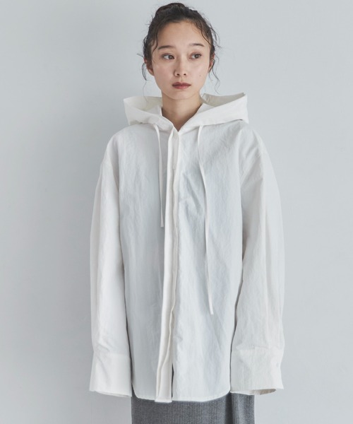 feepur（フェピュール）の「タフタフーディーシャツ（シャツ/ブラウス・レディース・ブラック/オフホワイト・MEDIUM）」の18枚目の写真