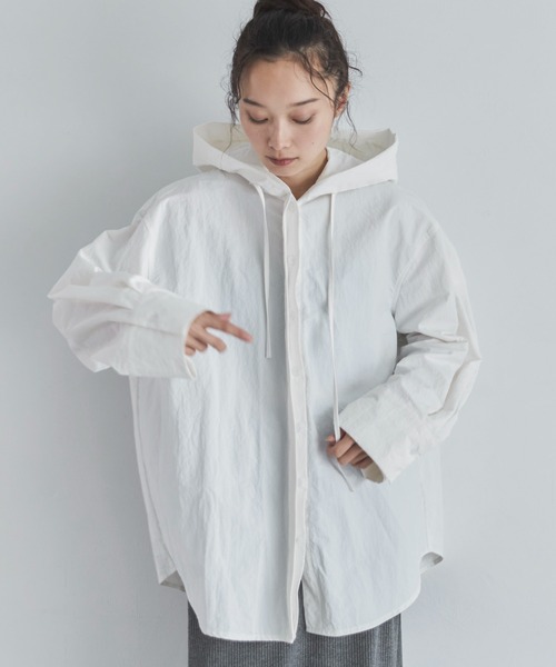feepur（フェピュール）の「タフタフーディーシャツ（シャツ/ブラウス・レディース・ブラック/オフホワイト・MEDIUM）」の19枚目の写真