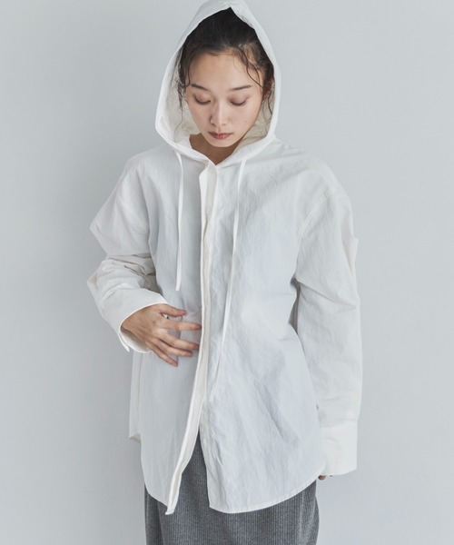 feepur（フェピュール）の「タフタフーディーシャツ（シャツ/ブラウス・レディース・ブラック/オフホワイト・MEDIUM）」の16枚目の写真