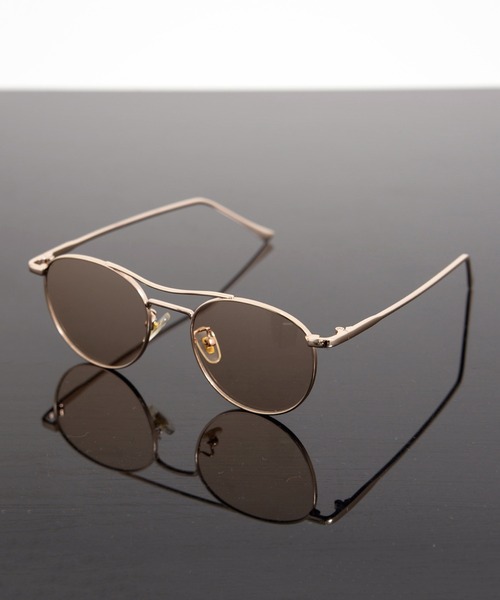 Buddy Optical ツーブリッジ ラウンドメタルフレーム サングラス メタルフレーム ツーブリッジ ボストン型 サングラス カラー