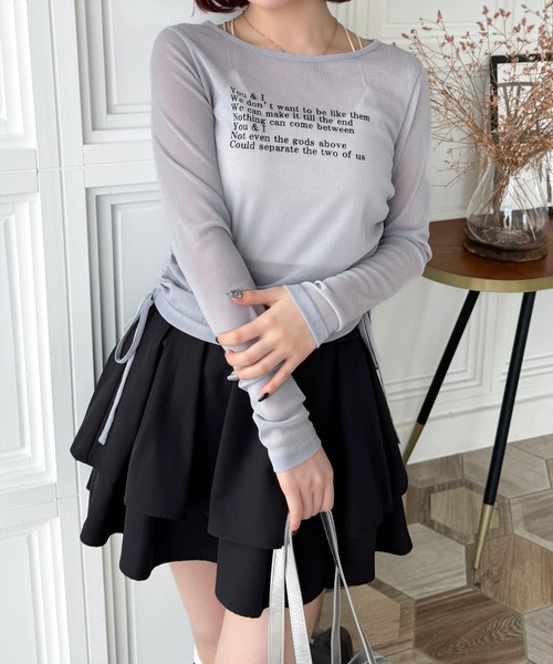 clear（クリア）の「サイドドロストロゴシアートップス［大人カジュアル］≪SS新作≫（Tシャツ/カットソー・レディース・グレー/ピンク/グリーン・F）」の5枚目の写真