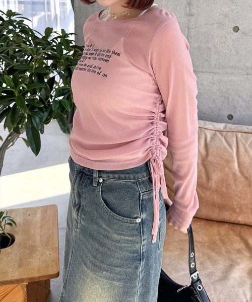 clear（クリア）の「サイドドロストロゴシアートップス［大人カジュアル］≪SS新作≫（Tシャツ/カットソー・レディース・グレー/ピンク/グリーン・F）」の7枚目の写真