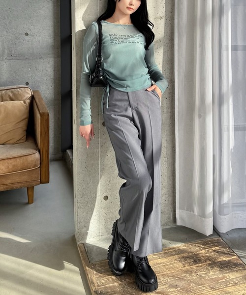 clear（クリア）の「サイドドロストロゴシアートップス［大人カジュアル］≪SS新作≫（Tシャツ/カットソー・レディース・グレー/ピンク/グリーン・F）」の8枚目の写真