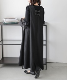 バックリボンスリーブレスワンピース