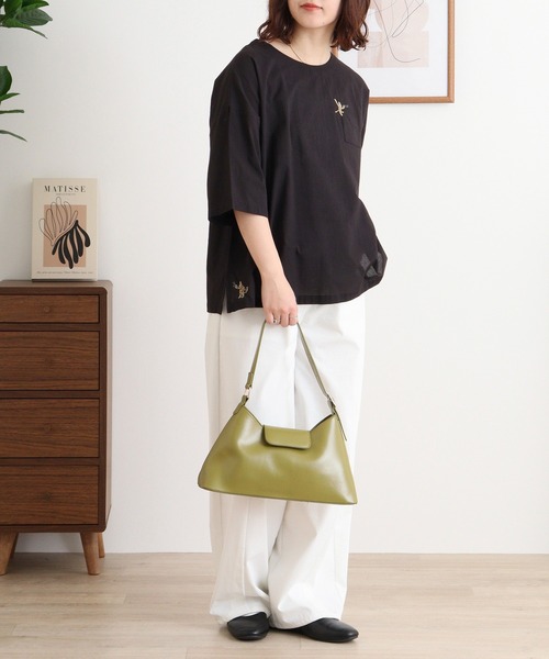 ブラウス シャツ EMAGO いたずらネコ刺繍ブラウス レディース EMAGO いたずらネコ刺繍ブラウス（シャツ/ブラウス）｜Emago