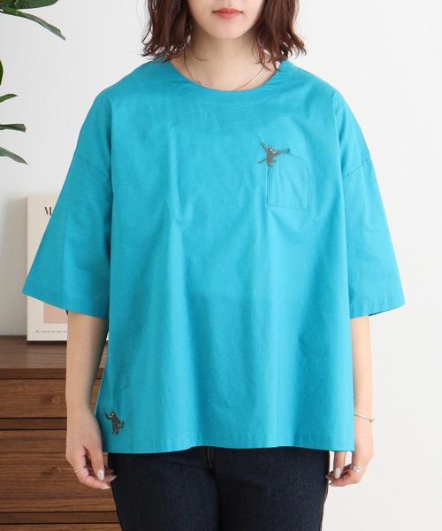 Emago(イマゴ)の「EMAGO いたずらネコ刺繍ブラウス(シャツ/ブラウス・レディース・ブルー/ブラック/ホワイト・FREE)」の16枚目の写真