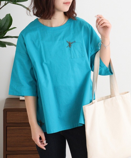 Emago(イマゴ)の「EMAGO いたずらネコ刺繍ブラウス(シャツ/ブラウス・レディース・ブルー/ブラック/ホワイト・FREE)」の13枚目の写真