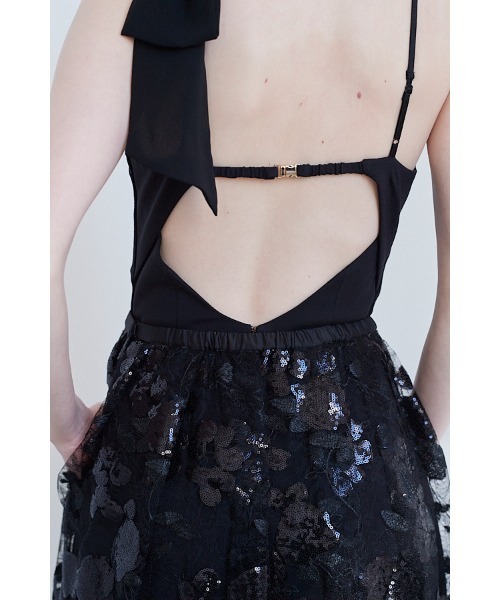 Estella.K（エステラケー）の「Annie Dress カットソーミディドレス＆スパンコールレーススカートSet（ワンピース・レディース・ブラック/ベージュ系・FREE）」の12枚目の写真