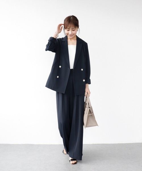 Jines（ジネス）の「エトリオンツイルワイドパンツ【セットアップ可】（その他パンツ・レディース・ネイビー/ベージュ/グレー・38）」の21枚目の写真
