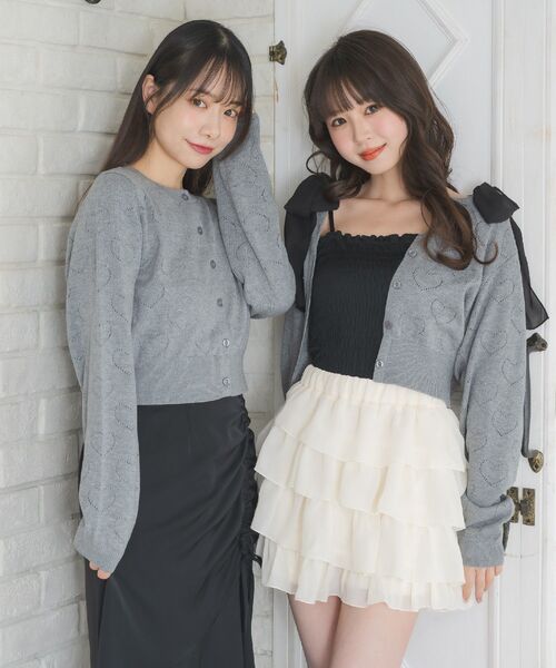 ems excite（エムズエキサイト）の「ハートスカシカーデ（カーディガン/ボレロ・レディース・レッド/イエロー/ダークグレー/ブルー・FREE）」の16枚目の写真