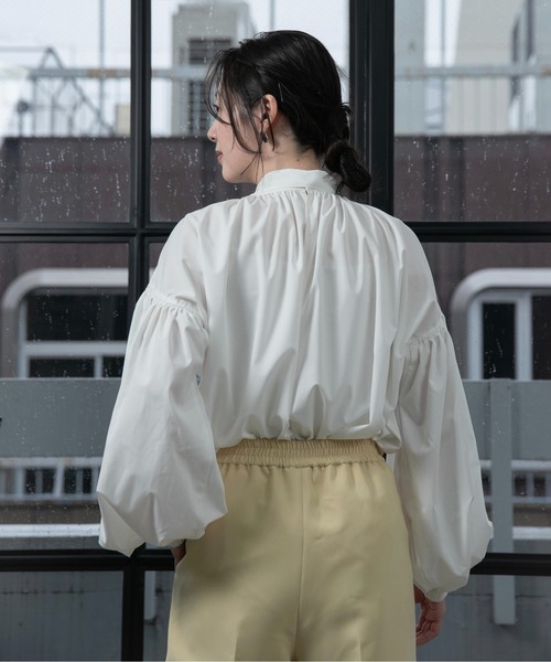 シャツ/ブラウス(長袖/七分) I_am_official  gather volume blouse セール】gather volume blouse / ギャザーボリュームブラウス