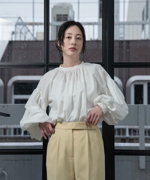 セール】gather ribbon volume blouse / ギャザーリボン