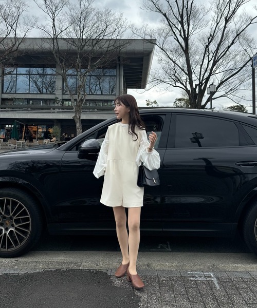 I_am(アイアム)の「gather ribbon volume blouse / ギャザーリボンボリュームブラウス(シャツ/ブラウス・レディース・チェック/ブラック/アイボリー・FREE)」の5枚目の写真
